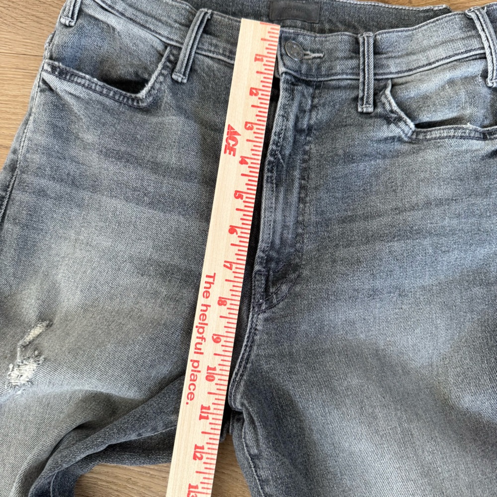 MOTHER The Hustler Crop Step Chew 29 Distressed Black Grey - Picture 4 of 10